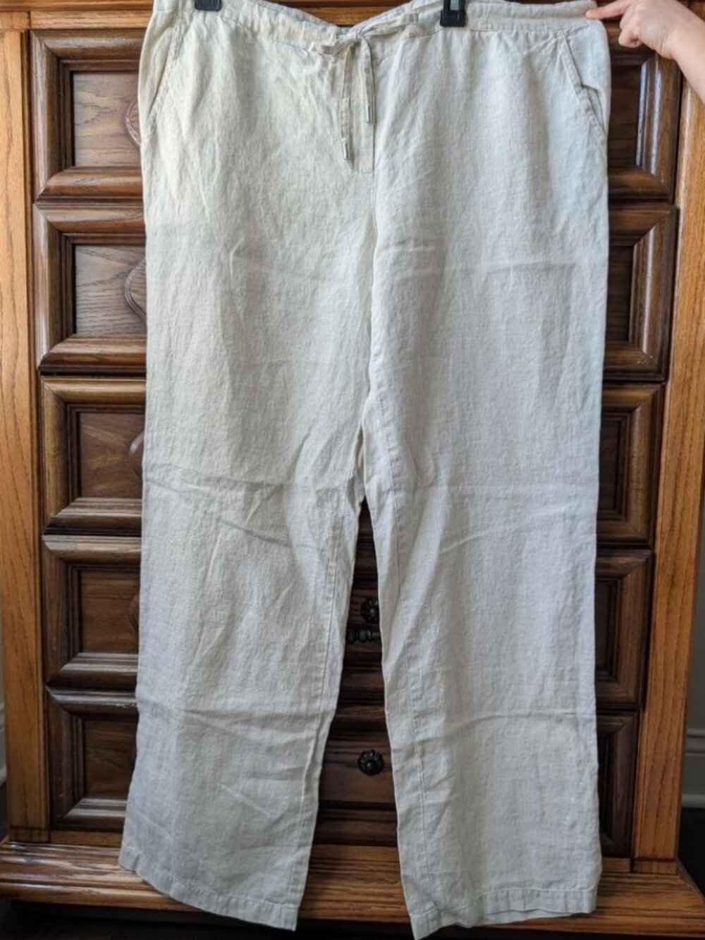 Michael Kors 100% Linen Pants Beige - Women`s XL (Estimated) Drawstring Pockets